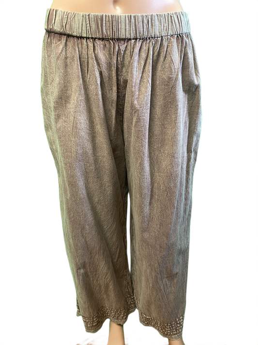 * Pleats/Lace at Hem - Paper Lace Pants