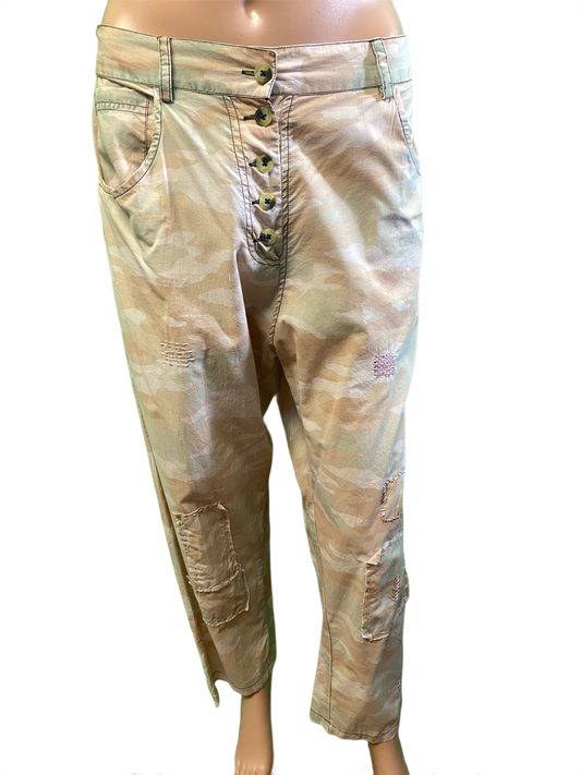 * Camouflage Long w/ Patch - Paper Lace Pants