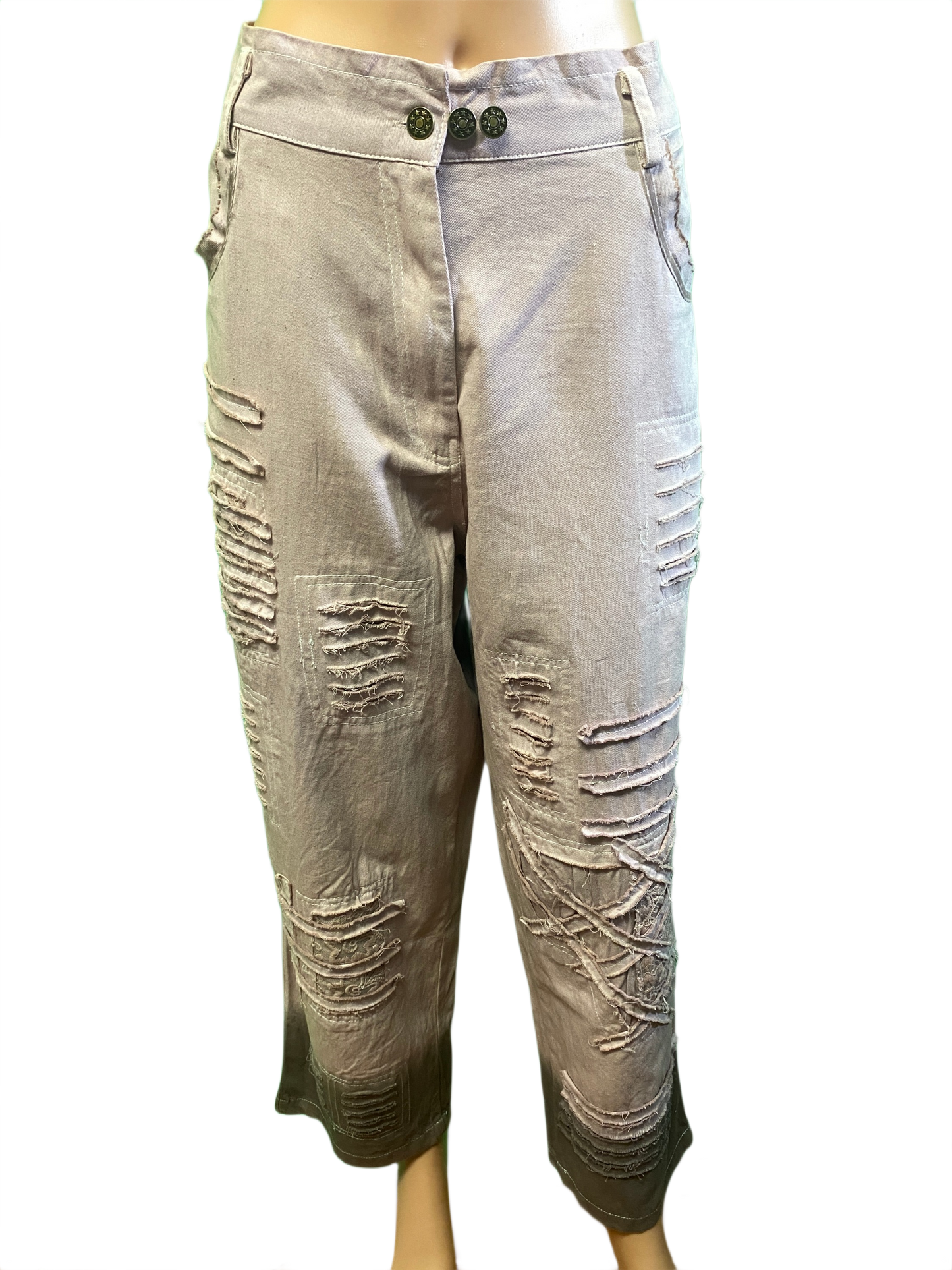* Distressed Denim - Paper Lace Pants