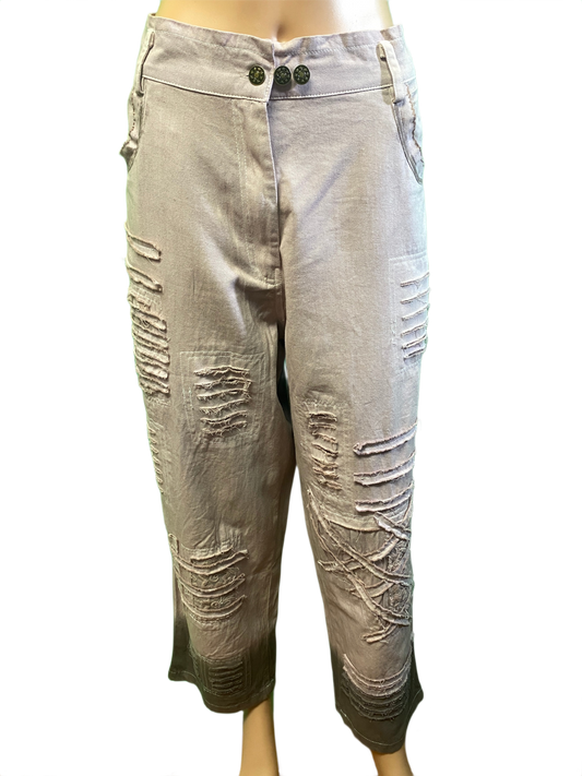 * Distressed Denim - Paper Lace Pants