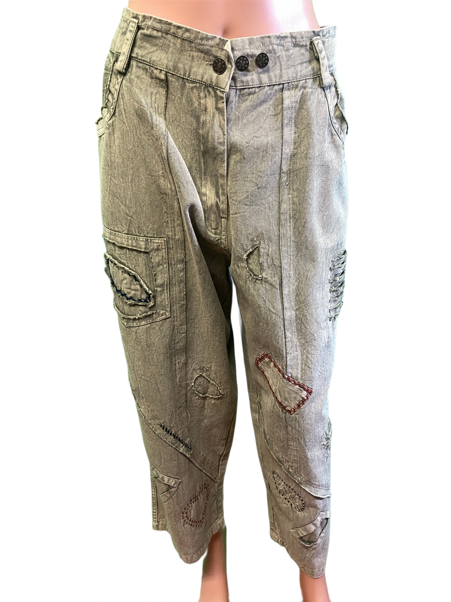 * Denim Patchwork - Paper Lace Pants