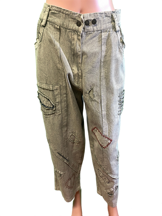 * Denim Patchwork - Paper Lace Pants