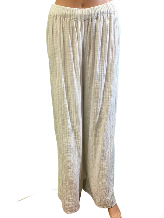 * Button Side Flowy - Paper Lace Pants