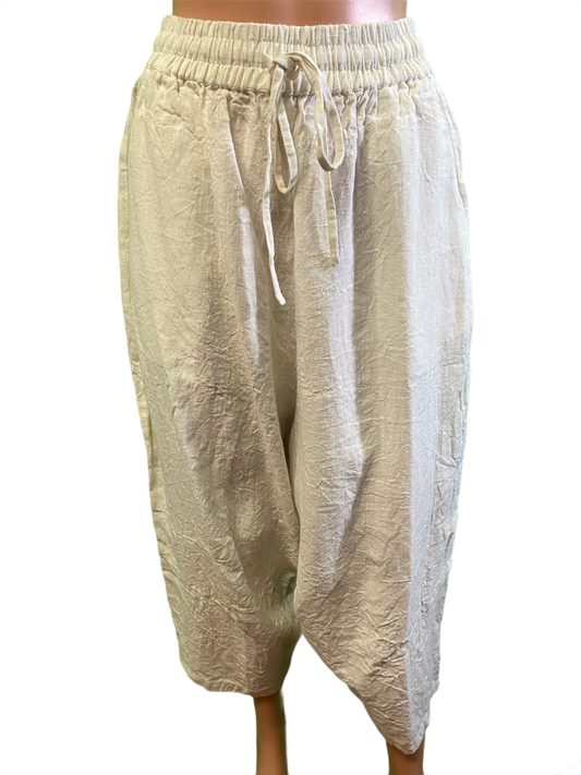 * Linen Pull-On w/ Pockets - Paper Lace Pants