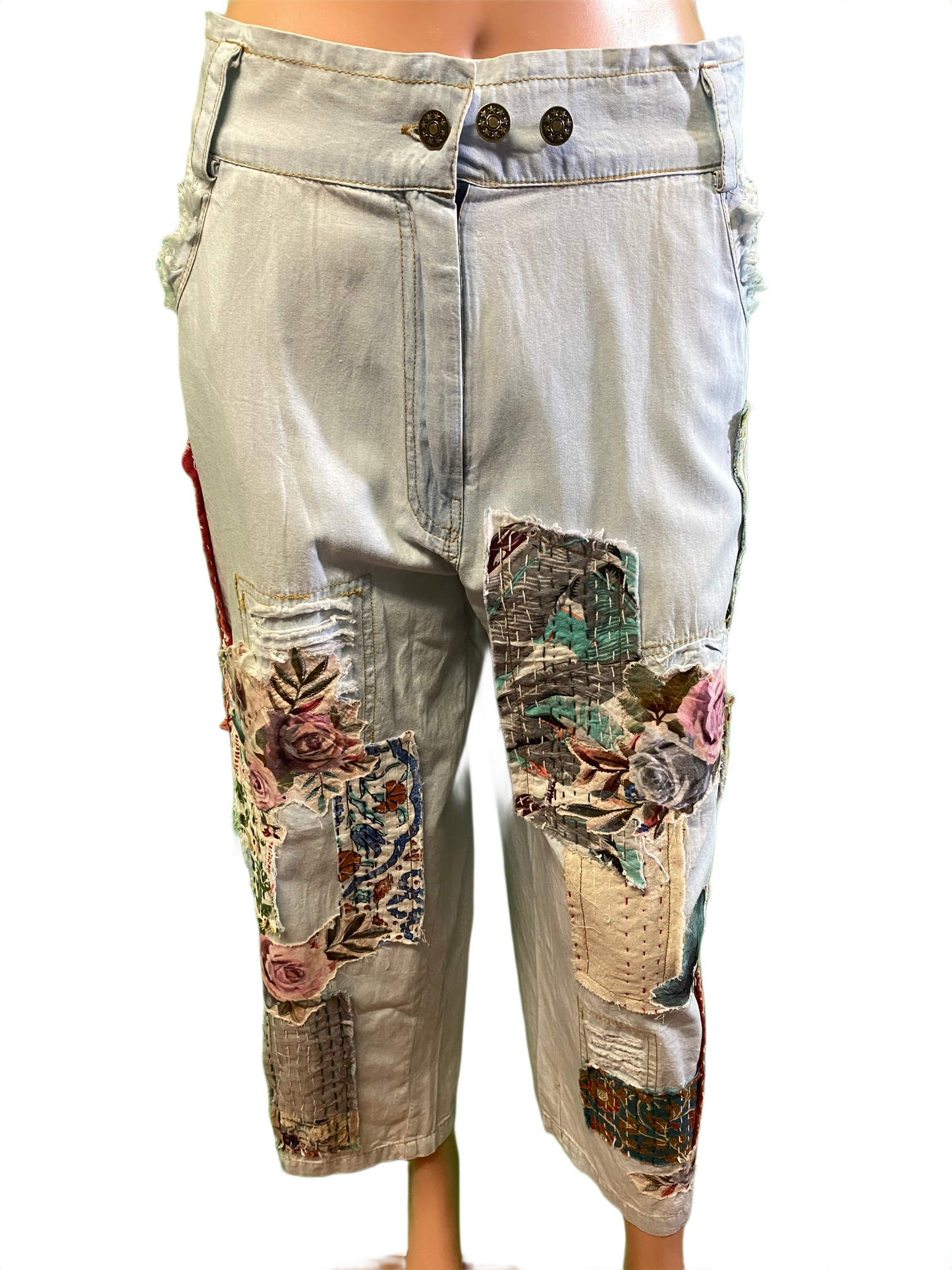 * Denim Long w/ Patches - Paper Lace Pants