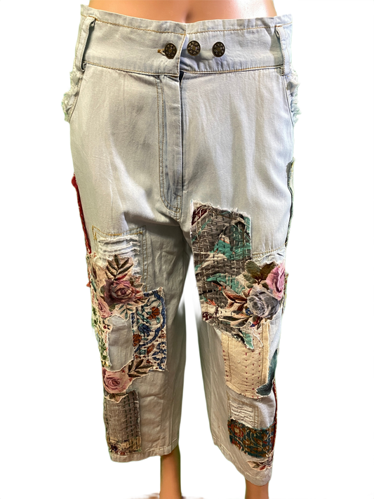 * Denim Long w/ Patches - Paper Lace Pants