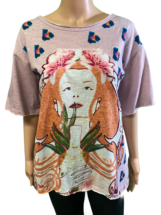 * Queen Tye Dye Hearts - Paper Lace Top