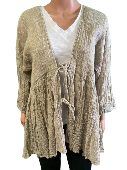 * Crinkle Cotton Hi-Lo - Paper Lace Jacket