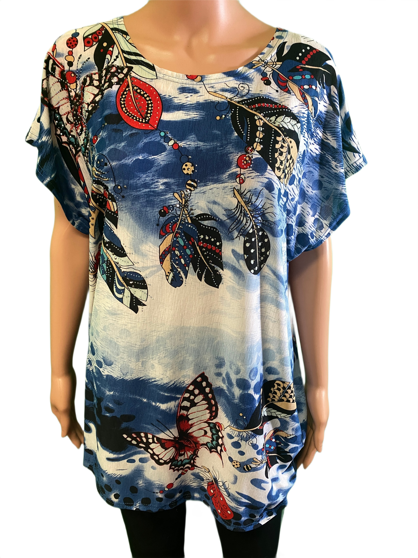 * Feathers & Butterfly Bling - Coronet Top