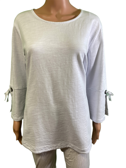 * Scoop Neck 3/4 Sleeve - Wild Palms Top