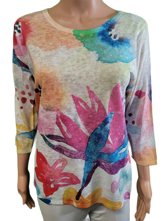 Fiona Abstract Flowers - Et' Lois Top