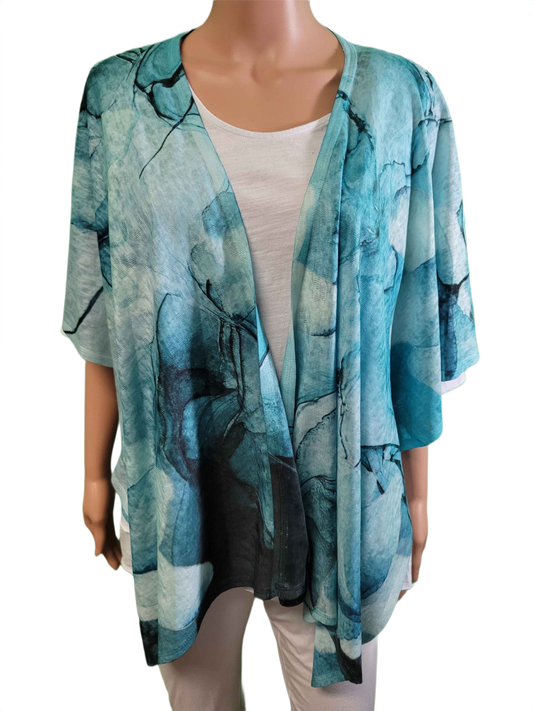 Sheila Blue Leaves - Et' Lois Cardigan