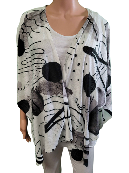 Sheila Black/White - Et' Lois Cardigan