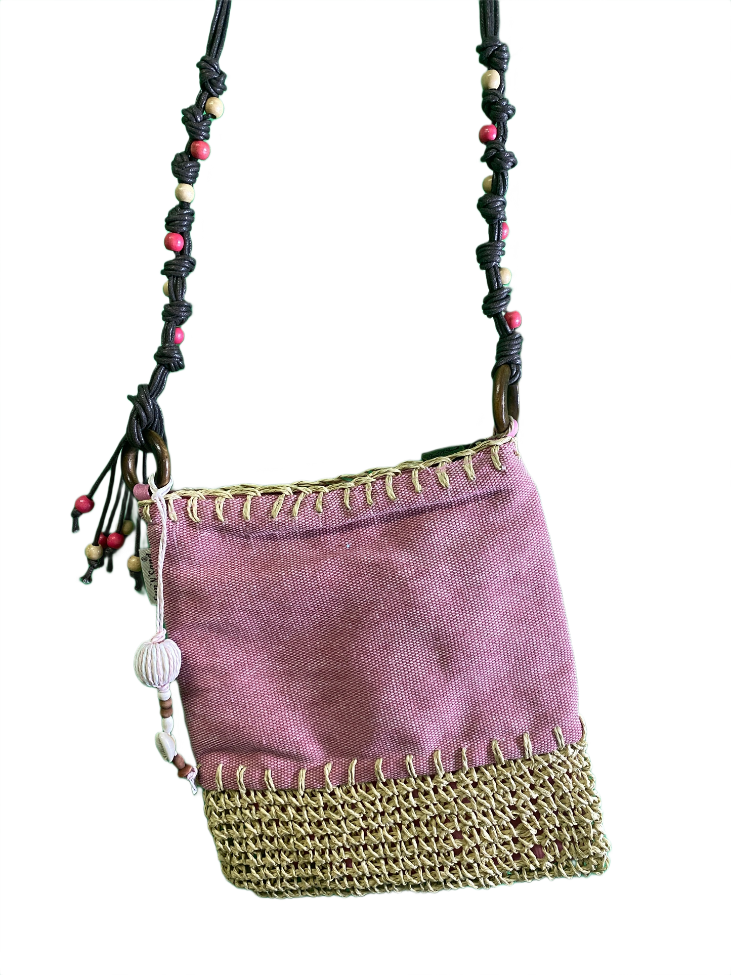Straw/Canvas Crossbody - Sun 'N' Sand Handbag