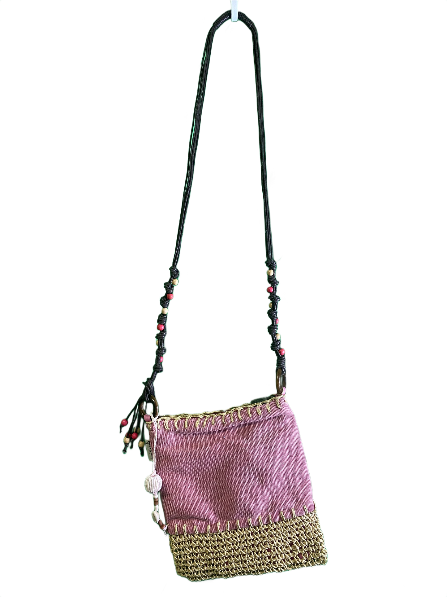 Straw/Canvas Crossbody - Sun 'N' Sand Handbag