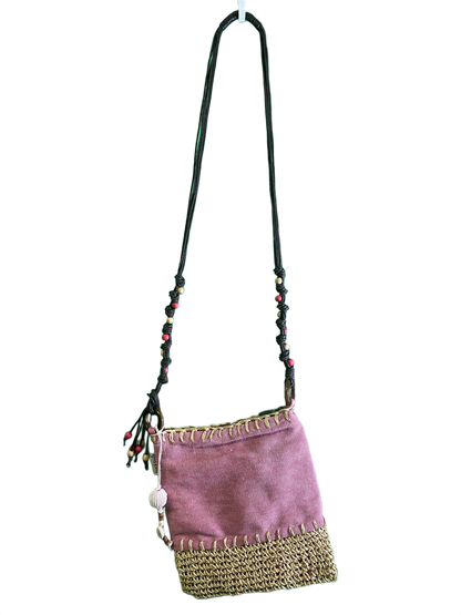 Straw/Canvas Crossbody - Sun 'N' Sand Handbag
