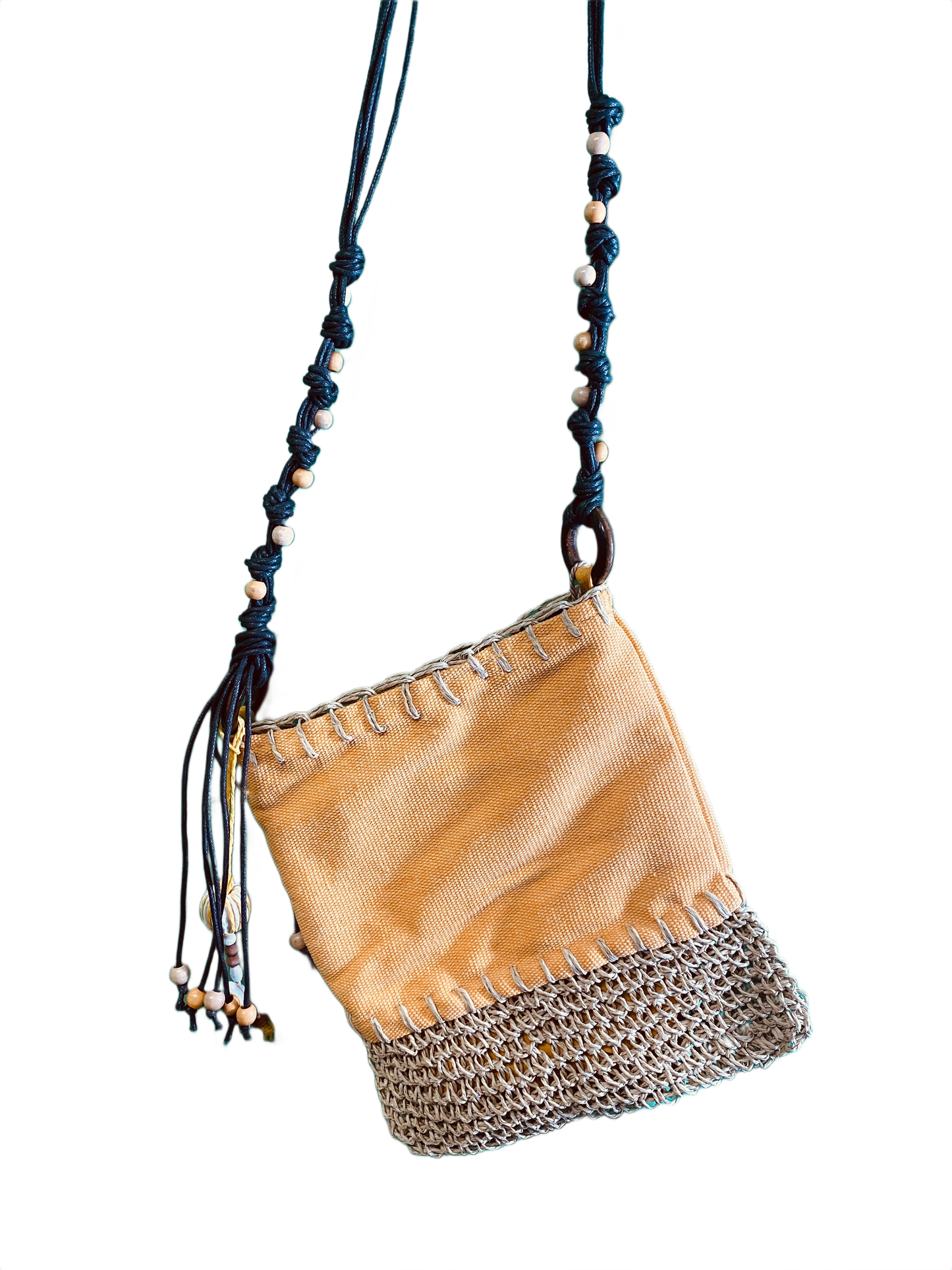 Straw/Canvas Crossbody - Sun 'N' Sand Handbag