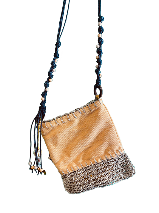 Straw/Canvas Crossbody - Sun 'N' Sand Handbag