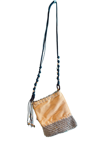 Straw/Canvas Crossbody - Sun 'N' Sand Handbag