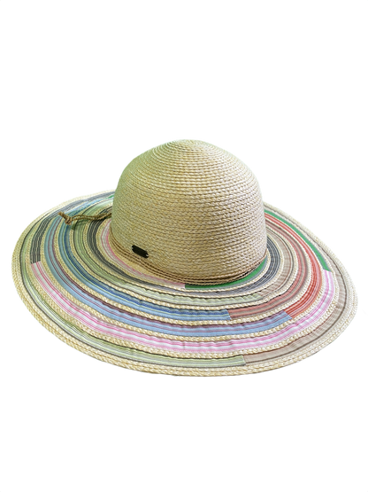 Paper Straw/Ribbon Floppy - Sun 'N' Sand Hat