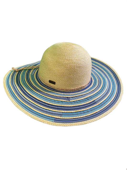 Paper Straw/Ribbon Floppy - Sun 'N' Sand Hat