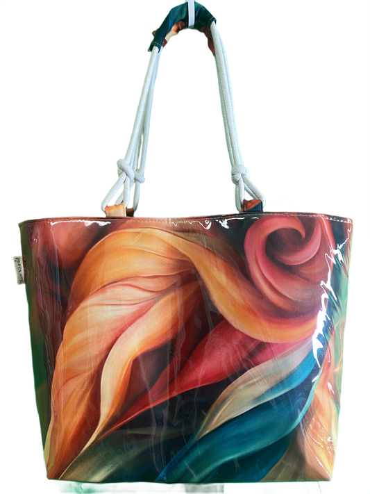 Canvas/PVC Shoulder Tote - Sun 'N' Sand Tote Bag