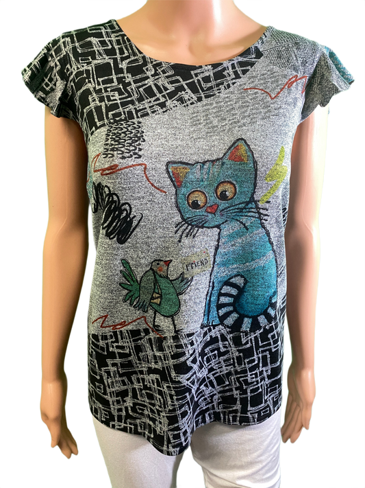 Friend, Not Food Short Sleeve V-Neck - Inoah Top