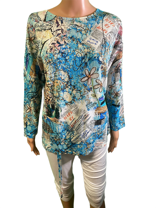 Book Nook 3/4 Sleeve Dolman Drawstring - Inoah Top