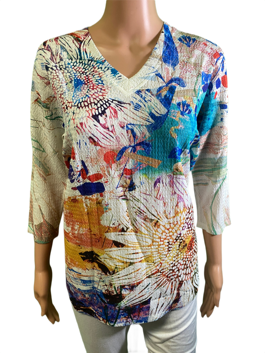 Sunrise Glare 3/4 V-Neck - Inoah Top