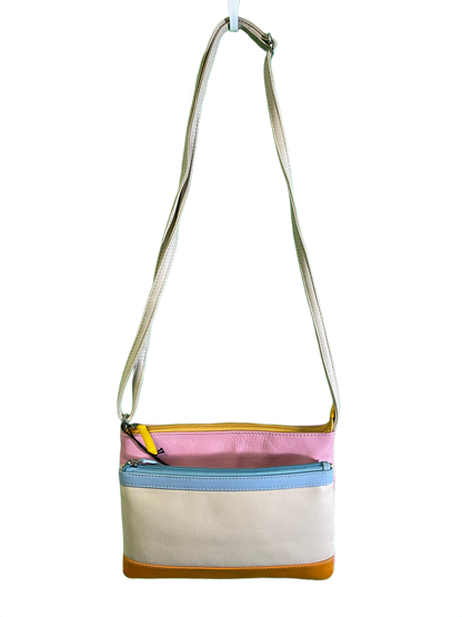 Double Zip Color Block Crossbody - ili New York Handbags
