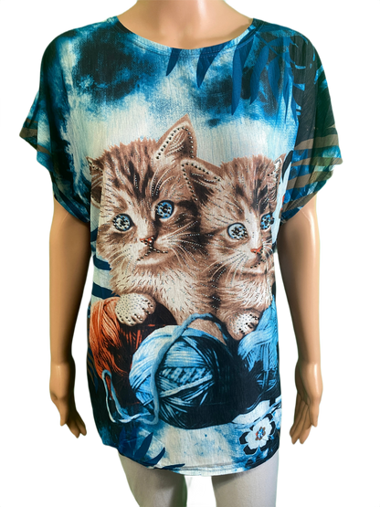 Cat Embellished - Coronet Top
