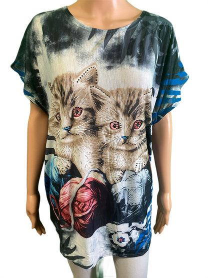 Cat Embellished - Coronet Top