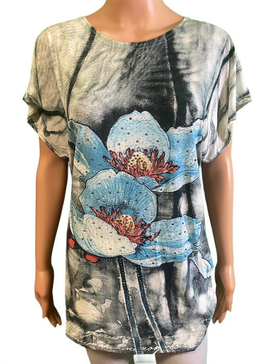 Short Sleeve w/ Flowers - Coronet Top