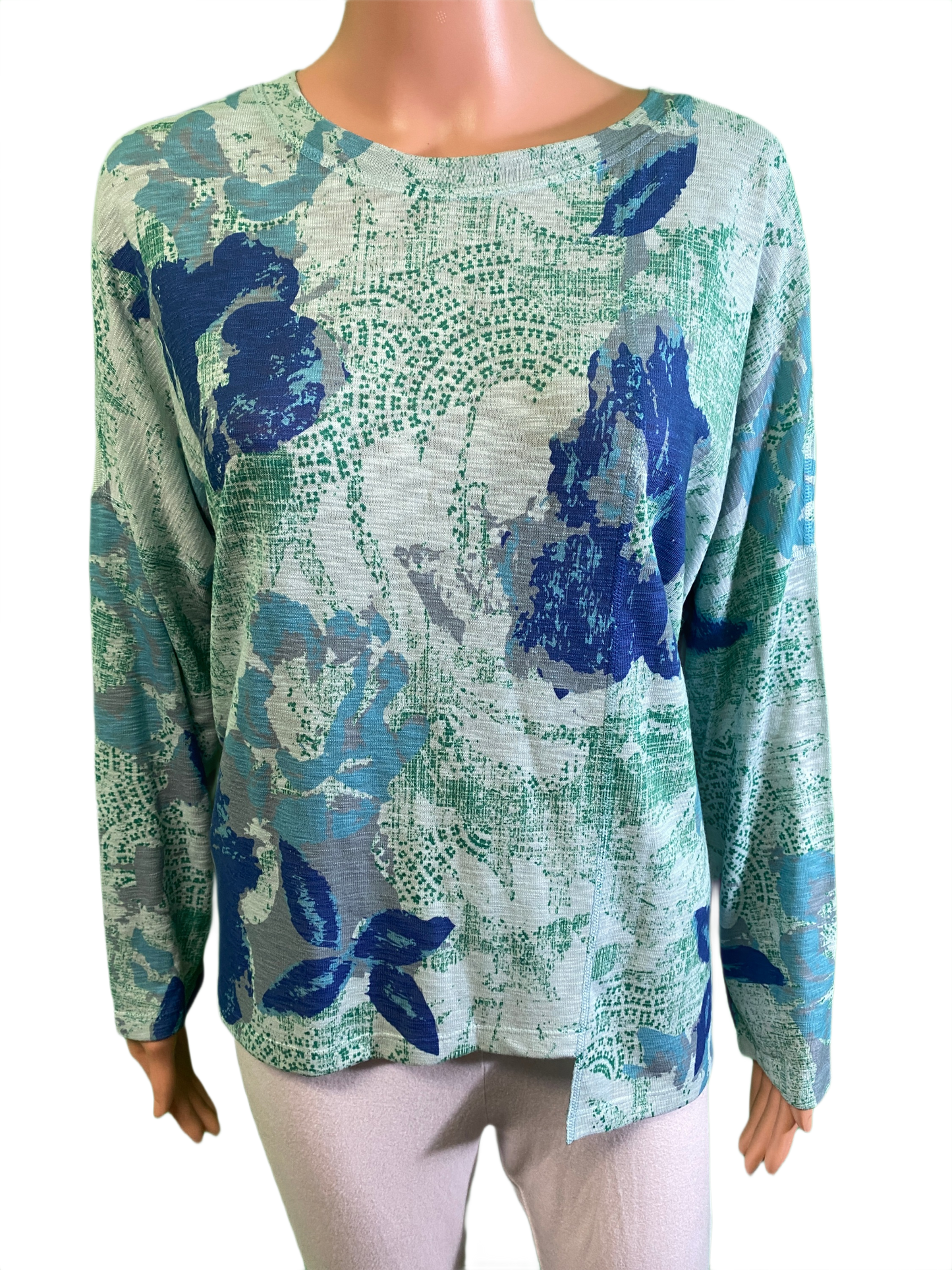 Petal Wash Long Dolman Sleeve Crew Neck - Inoah Top