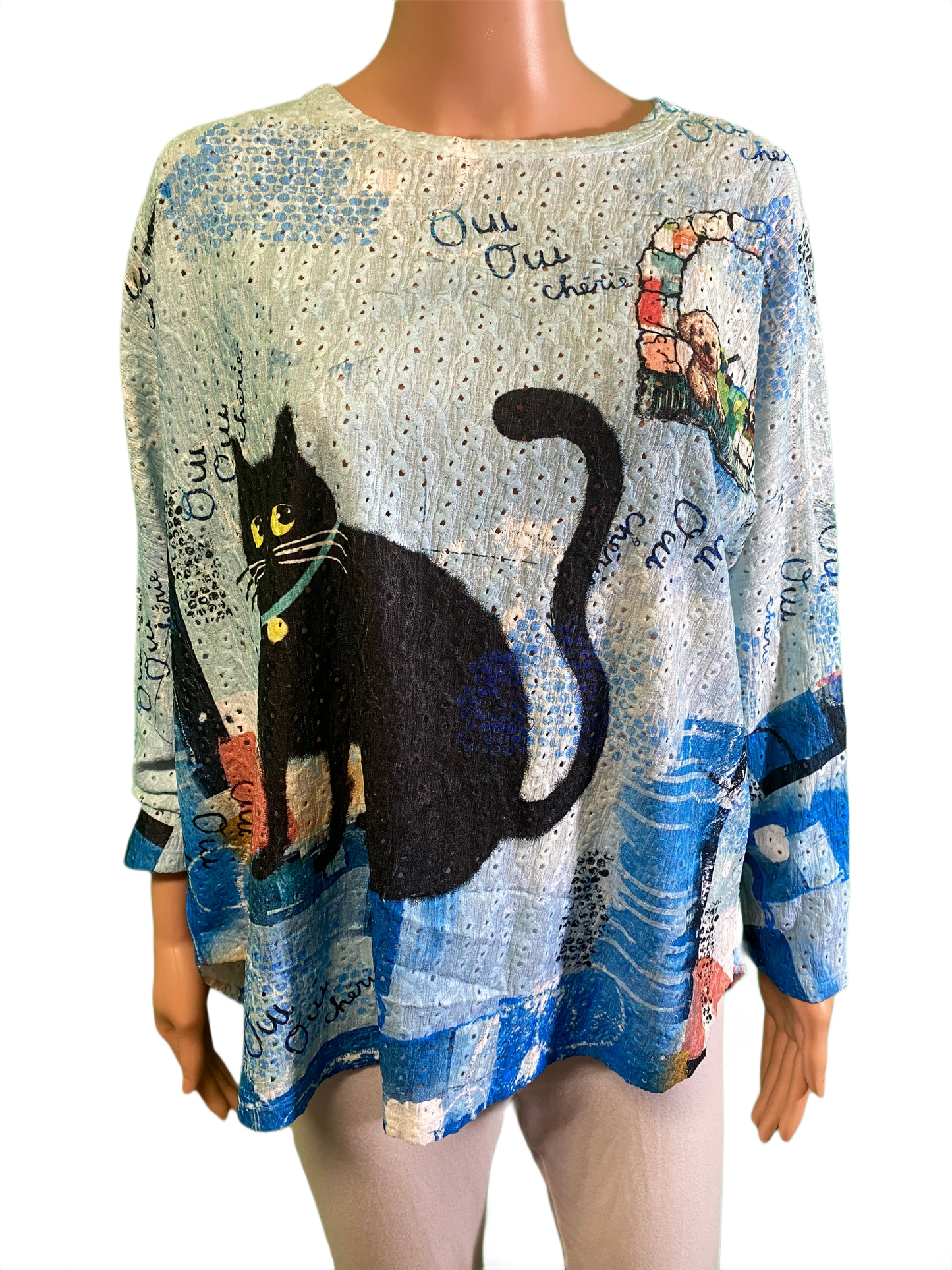 Oui Oui Cherie Dolman 3/4 Sleeve Crew Neck - Inoah Top