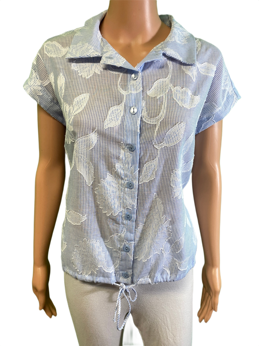 Stripes & Flowers Button-Up - Pure Essence Top