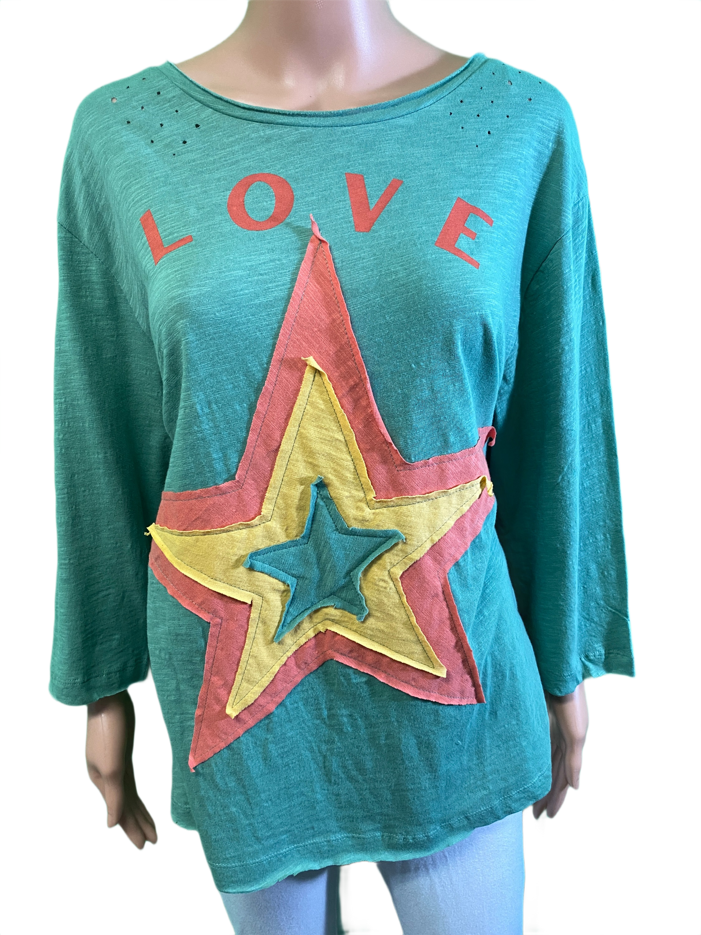 3/4 Sleeve Love Star - Paper Lace Top