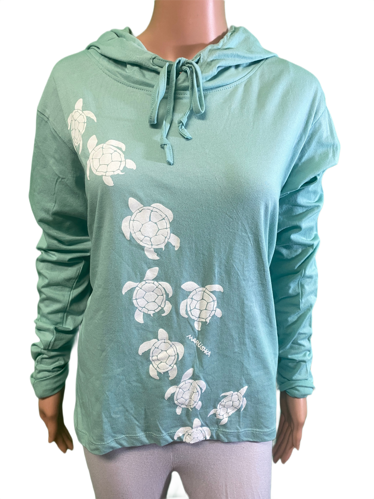 Sea Turtle March Long Sleeve Hooded - Marushka Sweatshirt