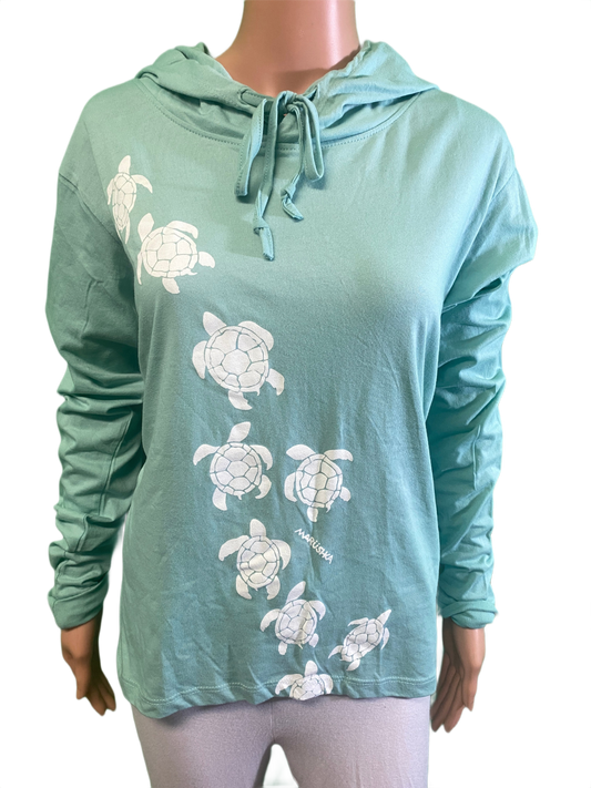 Sea Turtle March Long Sleeve Hooded - Marushka Sweatshirt