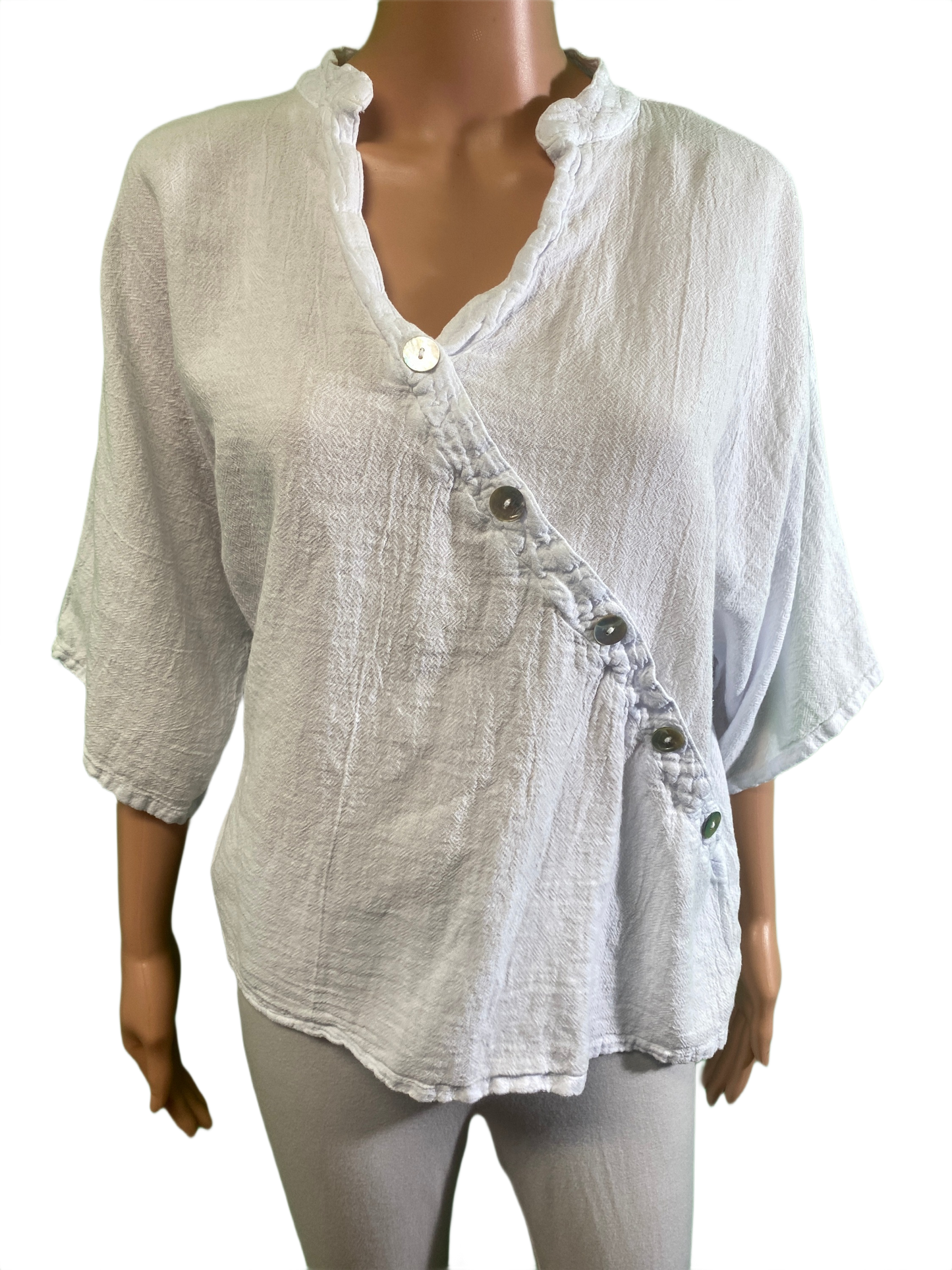 Cross-Button - Oh My Gauze! Top