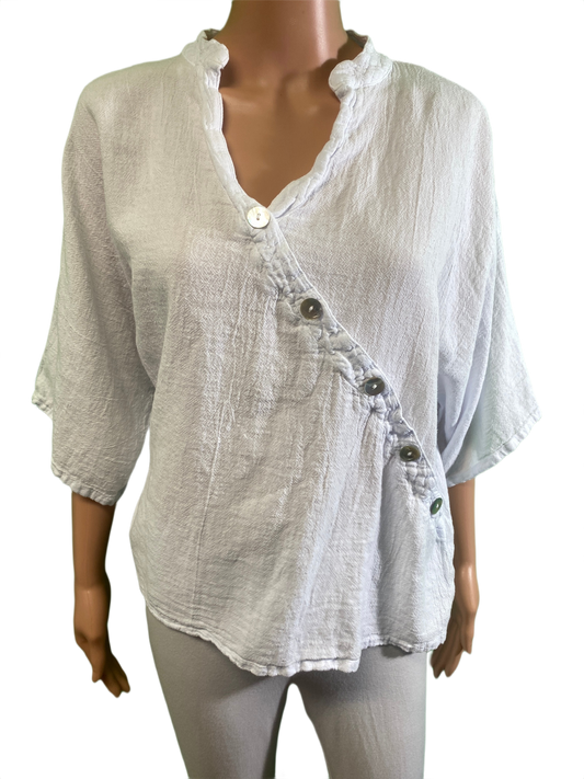 Cross-Button - Oh My Gauze! Top