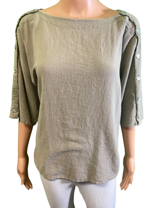 Saint Button Shoulder - Oh My Gauze! Top