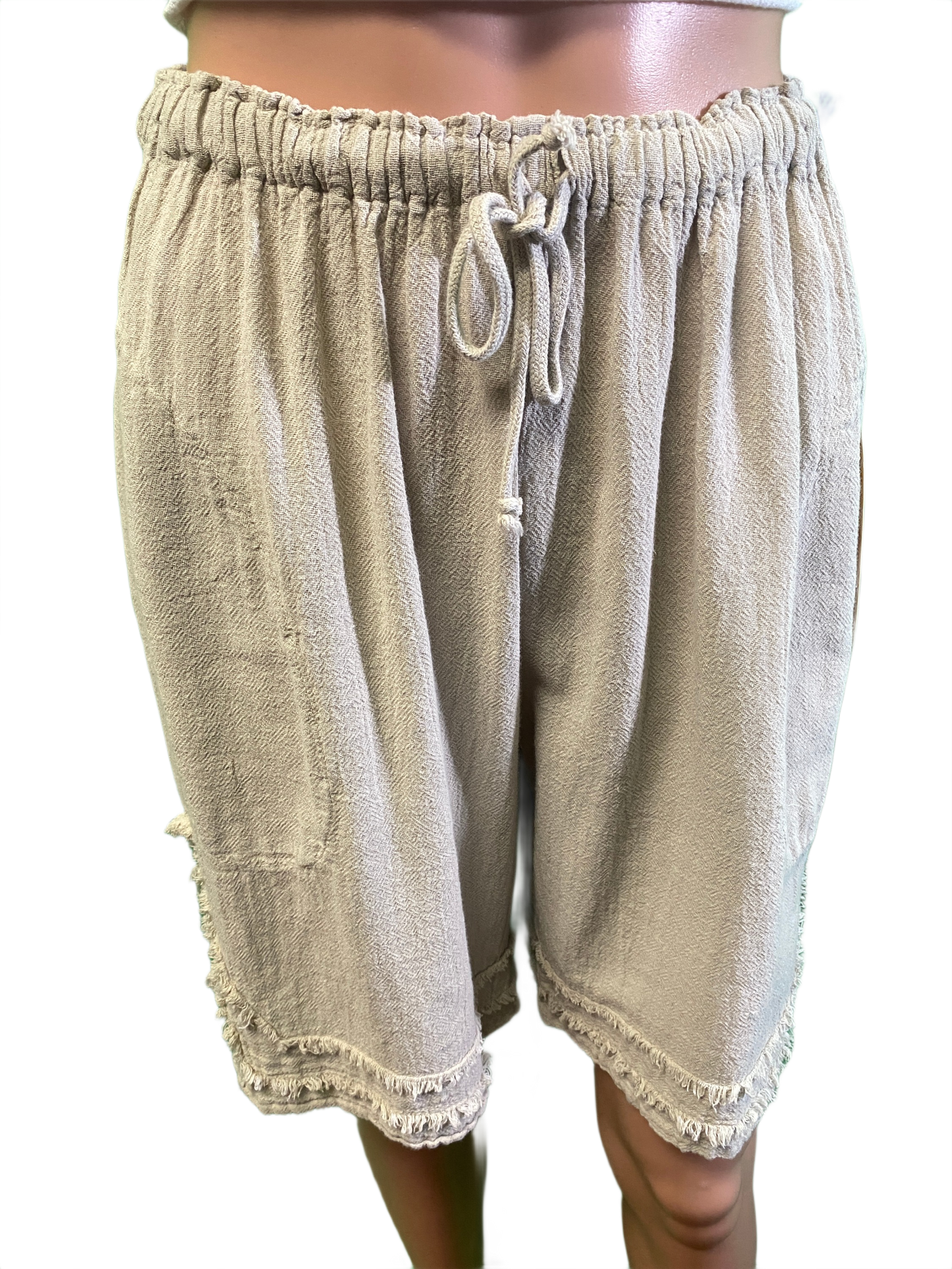 Bermuda w/ Frayed Trim - Oh My Gauze! Shorts