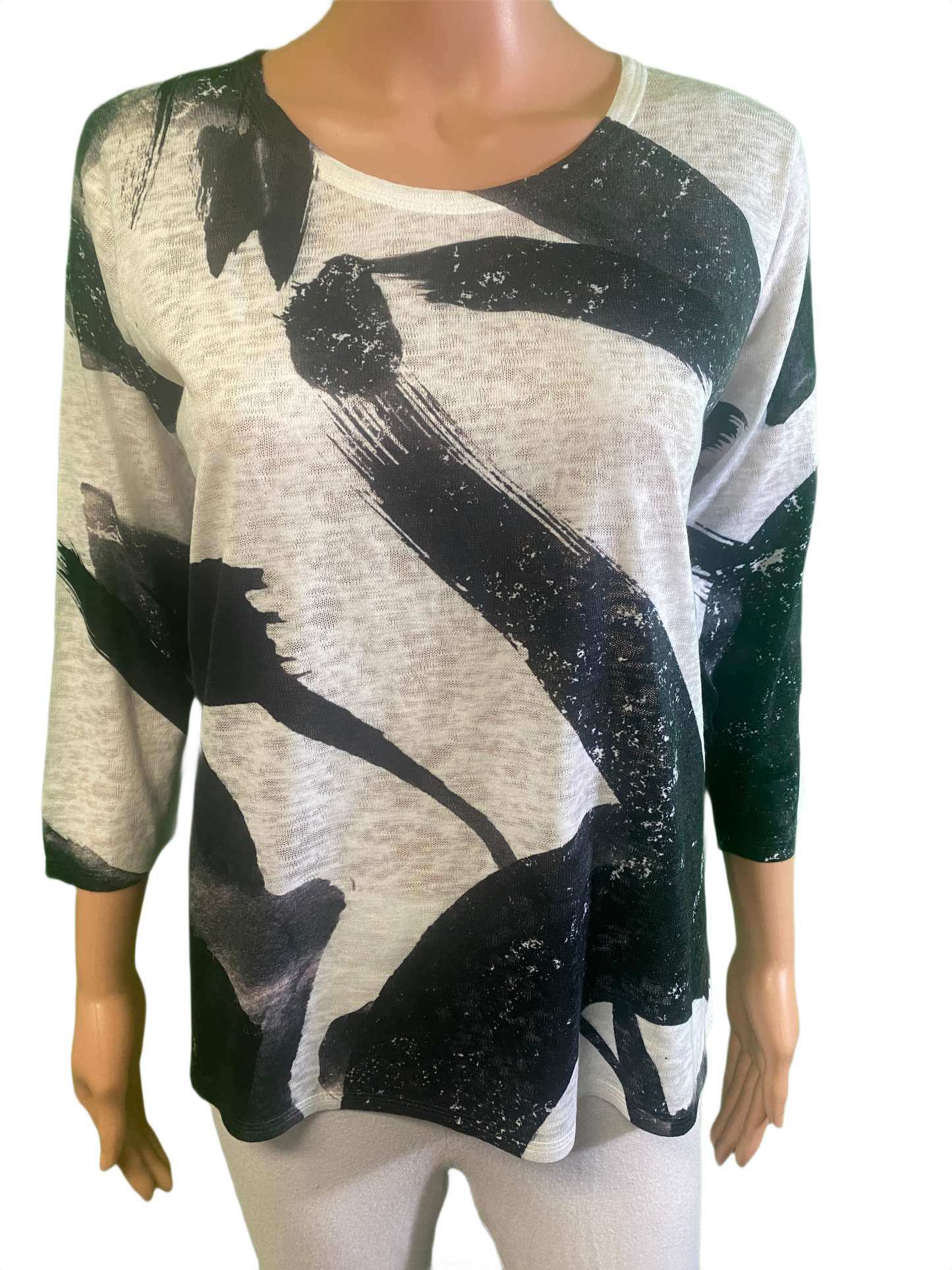 Fiona Abstract Black Strokes - Et' Lois Top