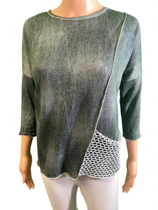 Denim Tee w/ Mesh Pocket - Vine Street Top