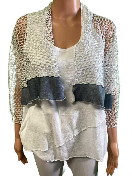Diamond Mesh Shrug - Vine Street Top
