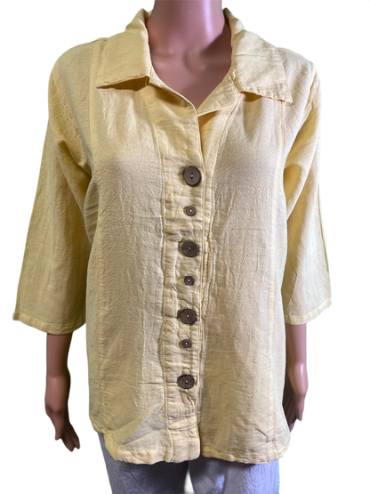 * Miami Gauze Novelty Button - Sea Breeze Top