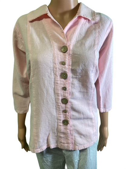 * Miami Gauze Novelty Button - Sea Breeze Top