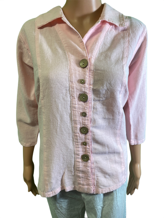 * Miami Gauze Novelty Button - Sea Breeze Top