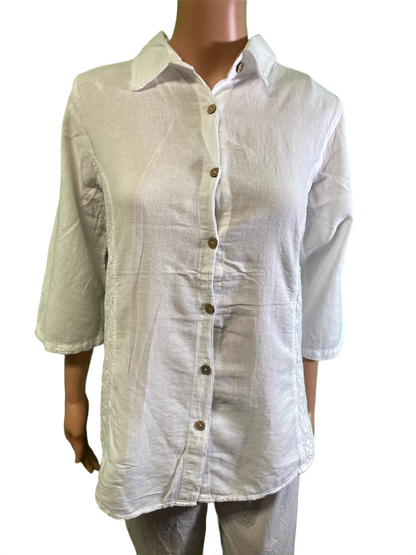 Miami Gauze w/ Lace Inserts - Sea Breeze Top